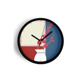 Jhaar Soyut - Bohem - Çiçek Temalı Modern Duvar Saati - 35Cm - Önü Camlı Siyah Kasa - Sessiz Mekanizma
