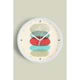 JHAAR Soyut - Bohem Modern Duvar Saati - 30cm - Önü Camlı Beyaz Kasa - 30 x 30 cm