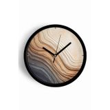 Jhaar Soyut - Bohem Modern Duvar Saati - 35Cm - Önü Camlı Siyah Kasa - Sessiz Mekanizma