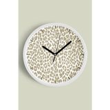 Jhaar Soyut Leopar Desenli Modern Duvar Saati - 25Cm - Önü Camlı Beyaz Kasa - Sessiz Mekanizma