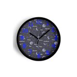 Jhaar Takım Yıldızları Temalı Çocuk Odası Modern Duvar Saati - 30Cm - Önü Camlı Siyah Kasa