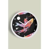 Jhaar Uzay - Astronot - Astronomi Temalı Çocuk Odası Modern Duvar Saati - 25Cm - Önü Camlı Beyaz Kasa