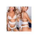 jhena FANTEZİ JARTİYER TAKIM, KADIN FANTEZİ İÇ GİYİM, KADIN ÇEYİZLİK, BEYAZ S/M