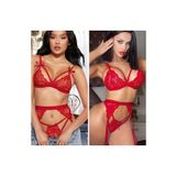 jhena FANTEZİ JARTİYER TAKIM, KADIN FANTEZİ İÇ GİYİM, KADIN ÇEYİZLİK, KIRMIZIBİR L/XL