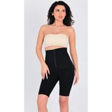 jhena FERMUARLI TOPARLAYICI YÜKSEK BEL SİYAH KORSE,KADIN UZUN ŞORTLU KORSE TAYT SİYAHİKİ L/XL