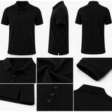Jiber %100 Pamuk Polo Yaka Üç Düğmeli Erkek T-Shirt 1994 - Siyah - XL