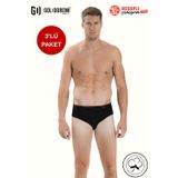 Jiber 323 Premium Erkek Likralı Pamuklu 3'Lü Rahat Kalıp Kemer Bel Lastik Kutulu Slip Külot
