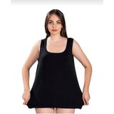 Jiber 640 Bayan Battal Geniş Askılı Atlet 6 Adet - Siyah - 6XL