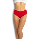 Jiber 652 Kadın Rahat Pamuklu Yüksel Bel Bikini Külot 1 Adet - Kırmızı