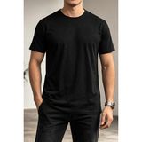 Jiber Anti Alerjik Bisiklet Yaka Bambu Erkek T-Shirt 334 - Siyah
