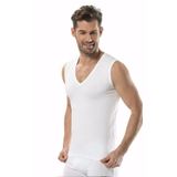Jiber Erkek 3'lü Likralı V Yaka Kolsuz Atlet (XL, Beyaz)