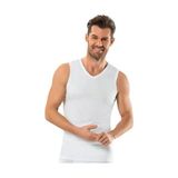 Jiber Erkek 6'lı V Yaka Kolsuz Pamuklu Atlet (XL, Beyaz)