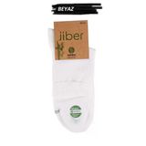 Jiber Erkek Bambu Likralı Yarım Konç Çorap 6451 - 12 Adet Beyaz 40-44