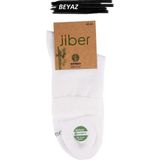 Jiber Erkek Bambu Likralı Yarım Konç Çorap 6451 - 6 Adet Beyaz 40-44