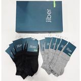 Jiber Erkek Bambu Patik Çorap 12 Li Kutu - 40 - 44 - Füme - Gri