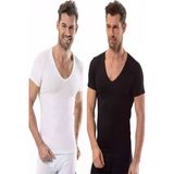 Jiber Erkek Likralı V Yaka Yarım Kol Fanila 6'Lı Paket-213 Karışık Renk S
