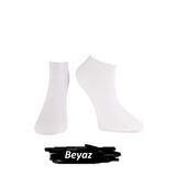 Jiber Erkek Modal Likaralı Patik Çorap 6100 - 12 Adet Beyaz 40-44