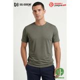 Jiber Erkek Premium Bambu Terletmeyen Hafif Kumaş T-Shirt - Haki - XL