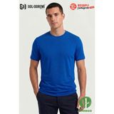 Jiber Erkek Premium Bambu Terletmeyen Hafif Kumaş T-Shirt - Saks - XL