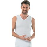 Jiber Erkek V Yaka Sıfır Kol Atlet Pamuk Materyal Nefes Alabilir Özellikler ile Rahat Kullanım - XL - Beyaz