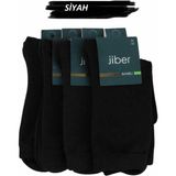 Jiber Kadın Bambu Likralı Soket Çorap 6650 - 12 Adet Siyah 36-40