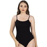 Jiber Kadın Ip Askılı Kancalı Likralı Body 502 - 9 Adet - L - Siyah