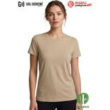 Jiber Kadın Premium Ekstra Esnek Bambu Terletmeyen Hafif Kumaş T-Shirt - Bej - XL