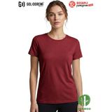 Jiber Kadın Premium Ekstra Esnek Bambu Terletmeyen Hafif Kumaş T-Shirt - Bordo
