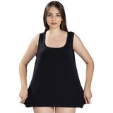 Jiber Kadın Siyah Pamuklu Büyük Beden 2 Li Atlet 640 - 4XL