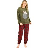 Jiber Kadın Welsoft Kışlık Pijama Takımı 3917 - 1 Adet - S - Haki