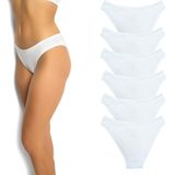 Jiber Likralı 6'lı Premium Kadın Slip Külot (Beyaz, S)