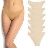 Jiber Likralı 6'lı Premium Kadın Slip Külot (Ten, L)
