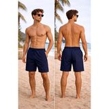 Jiber Sporcu Likra Hızlı Kuruyan Ince Kumaş Erkek Deniz Şortu 1034 - Lacivert - 2XL