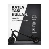 Jibo LCD Ekranlı 350w 120kg Taşıyan Dolgu Lastikli Cruise Kontrollü Elektrikli Scooter Siyah