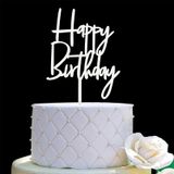 JIEEIN Happy Birthday Pasta Süsü - Kırık beyaz Plastik - Parti Etkinliği Dekorasyonları