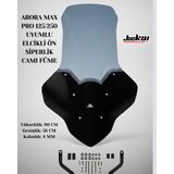 Jiekai Arora Max Pro 125/250 Uyumlu Elcikli Ön Siperlik Camı - Füme
