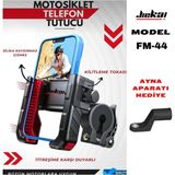 Jiekai Fm-44 Motosiklet Telefon Tutucu Ayna ve Gidon Aparatlı - Siyah - seçenek