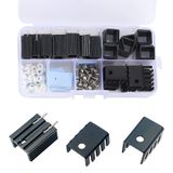 Jienk 30 Adet TO-220 Alüminyum Soğutucu ve İzolatör/Voltaj Regülatörü için Montaj Kitleri MOSFET Transistör, 3 Farklı Boyutta Soğutucu 10 Adet + 30 Vida + 30 Vidalı Yıkayıcı +30 İzolatör