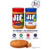 Jif Fıstık Ezmesi Seti – Extra Crunchy 454 Gr & Şekersiz No Added Sugar 440 Gr 2'li Paket