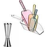 Jigger 3/6 cl Kokteyl Ölçeği + Bar Küreği Buz Küreği 4 Adet Bartender Kokteyl Seti