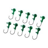 Jighead - Zoka - Kurşunlu Olta İğnesi - (Xh-A 02) - Yeşil - 6 Gr - 10 Adet