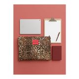 Jiki Leopar Desenli Laptop/Macbook/Macbook Pro Uyumlu 14 İnch Notebook Çantası