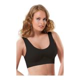 Jilly Jo 2411 Dikişsiz Kaplı Toparlayıcı Büstiyer Sporcu Sütyen, Siyah, XL Beden
