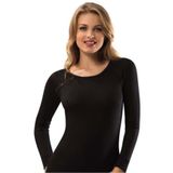 Jilly Jo Elit 2706 Kadın Termal Üst Uzun Kol İçlik, Polyester Viskon Elastan, Siyah, S Beden