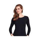 Jilly Jo Kadın Siyah Uzun Kol Termal İç Giyim, 2XL Beden