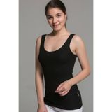 Jilly Jo Momslab Pure Kadın Kalın Askılı Termal Atlet, Polyester Pamuk Karışımı, Siyah, M Beden