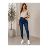 JILLY SEM Kadın Lacivert Ekstra Rahat Skinny Dar Paça Jeans Pantolon