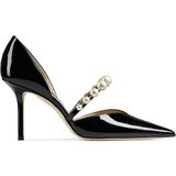 Jimmy Choo Siyah Beyaz Deri Topuklu Ayakkabı