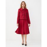 Jimmy Key Bordo Rahat Kesim Normal Bel Gabardin Midi Etek - XL