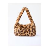 Jimmy Key Kahverengi Leopar Desenli Peluş Omuz Çantası